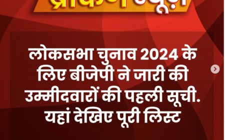 भारतीय जनता पार्टी ने घोषित की लोकसभा चुनाव 2024 की पहली उम्मीदवार सूची
