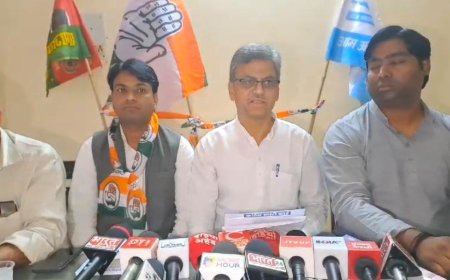 बुलंदशहर: कांग्रेस जिलाध्यक्ष अध्यक्ष राकेश भाटी द्वारा प्रेस कॉन्फ्रेंस कर बताया- हाथ बदलेगा हालात