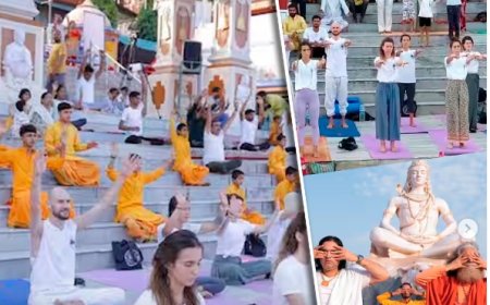अंतर्राष्ट्रीय योग दिवस पर ऋषिकेश में उमड़ी योग साधकों की भीड़