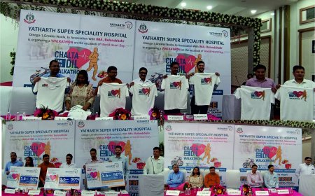 वर्ल्ड हार्ट डे से पहले यथार्थ सुपर स्पेशलिटी हॉस्पिटल, ओमेगा-1, ग्रेटर नोएडा ने बुलंदशहर में वॉकाथॉन की टी-शर्ट्स एवं कार्डियेक पैकेज लॉन्च किया