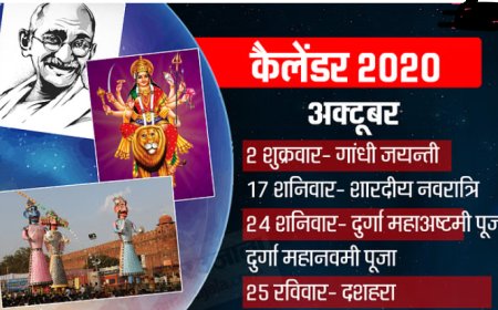 हिंदू पंचांग के अनुसार अक्टूबर 2024 में कई महत्वपूर्ण त्यौहार और व्रत मनाए जाएंगे। यहाँ पर अक्टूबर 2024 में पड़ने वाले प्रमुख त्यौहारों और व्रतों की जानकारी दी गई है