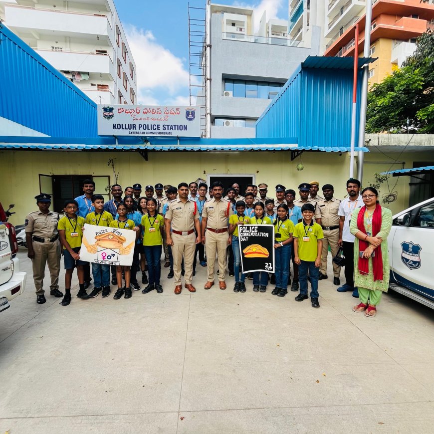 Manthan School Students Honor Police Officers with Handmade Cards on Police Commemoration Day