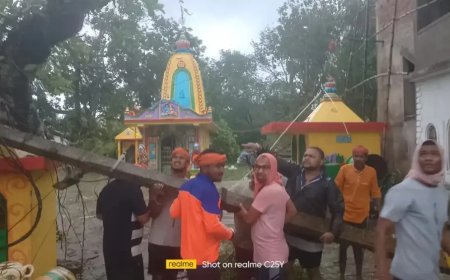 ओडिशा : चक्रवाती तूफान दाना के दौरान संघ के स्वयंसेवकों ने किया सेवा कार्य