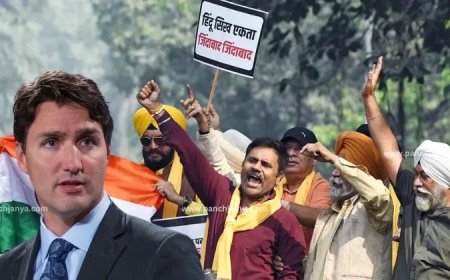 हिन्दू मंदिर पर हमले से सिख समाज में उबाल : कनाडा उच्चायोग के बाहर किया प्रदर्शन, जस्टिन ट्रूडो को सुनाई खरी-खरी