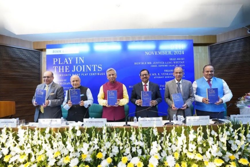 Book Release "Play in The Joints: Tax Insights & The Play Continues" by HMJ Ujjal Bhuyan, Mr R Venkataramani, Attorney General & HMJ Yashwant Varma, on Nov. 9, 2024