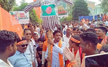 बांग्लादेश में हिन्दुओं के उत्पीड़न के खिलाफ ओडिशा में विभिन्न स्थानों पर विरोध प्रदर्शन