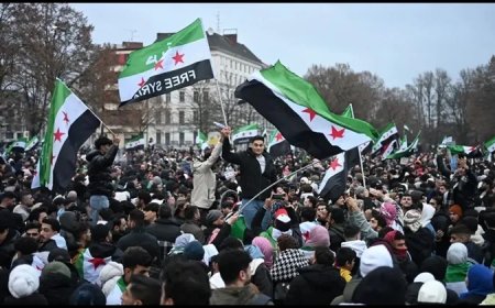 सीरिया में असद सरकार के पतन के बाद जर्मनी में सीरियाई नागरिकों का प्रदर्शन: लोगों ने कहा “वापस जाओ”