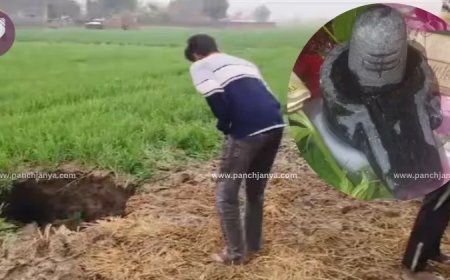 बिजली गिरी, धरती फटी और निकला शिवलिंग : चमत्कार मानकर ग्रामीणों में उत्साह, अब खेत में हो रही मंदिर निर्माण की तैयारी