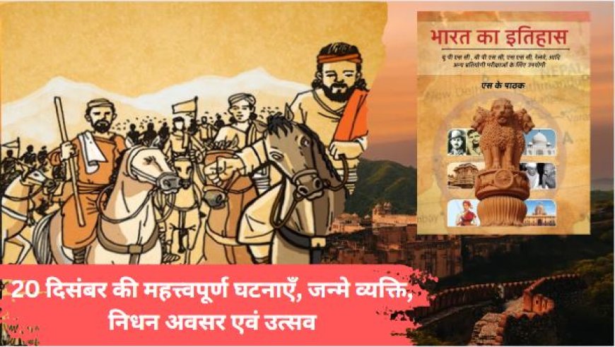 20 दिसंबर की महत्त्वपूर्ण घटनाएँ, जन्मे व्यक्ति, निधन अवसर एवं उत्सव