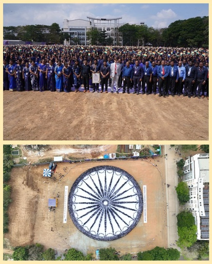 Sri Manakula Vinayagar Engineering College Sets Guinness World Record for Largest Human Ashoka Chakra