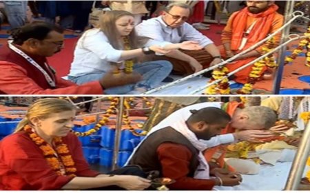 118 सदस्यीय विदेशी प्रतिनिधिमंडल ने महाकुंभ में किया संगम स्नान, भारतीय संस्कृति की सराहना की