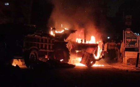 पटना में ट्रैक्टर ने शख्स को कुचला, मौत के बाद गुस्साई भीड़ ने की आगजनी