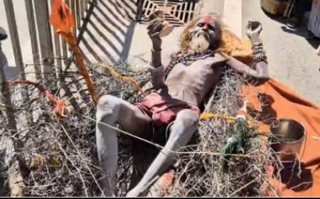 राम मंदिर के पास कौतूहल बने कांटों वाले बाबा, 50 साल से ऐसे ही बिता रहे हैं जीवन