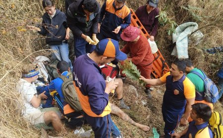 धर्मशाला में ट्रेकिंग के दौरान ब्रिटिश टूरिस्ट खाई में गिरा:गंभीर रूप से घायल, एसडीआरएफ टीम ने किया रेस्क्यू, धर्मशाला से टांडा अस्पताल रेफर
