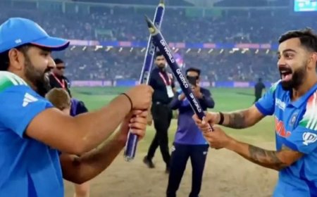 स्टंप लिया और डांडिया खेलने लगे, चैंपियंस ट्रॉफी जीतने के बाद रोहित और विराट का अनोखा जश्न