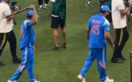 बारबाडोस में झंडा गाड़ा तो दुबई में स्टंप, रोहित शर्मा का यह कूल अंदाज आपने देखा क्या