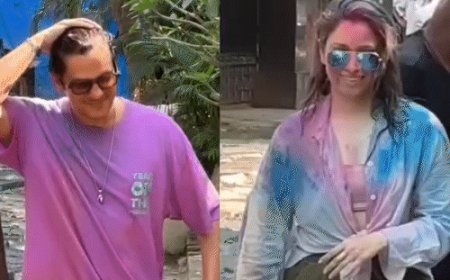 तमन्ना-विजय की होली पार्टी में अलग-अलग एंट्री:रवीना टंडन की पार्टी में दूर-दूर दिखे, ब्रेकअप की अटकलें तेज