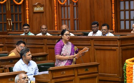 दिल्ली विधानसभा बजट सत्र, DTC पर CAG रिपोर्ट पेश:CM बोलीं- 5 साल में देनदारियां ₹37000 करोड़ बढ़ीं; आतिशी का तंज- खीर बनाकर बजट नहीं बनता