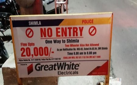 शिमला पुलिस का एक नियम, दो व्यवहार:नो एंट्री में आम आदमी पर 20 हजार जुर्माना; विधायक को सिर्फ 1500 रुपए का चालान