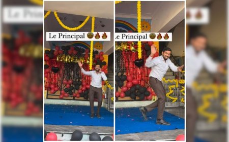 VIDEO: स्कूल फेयरवेल में प्रिंसिपल ने लूटी महफिल, छात्राओं के कहने पर हरियाणवी गाने पर लगाए ठुमके