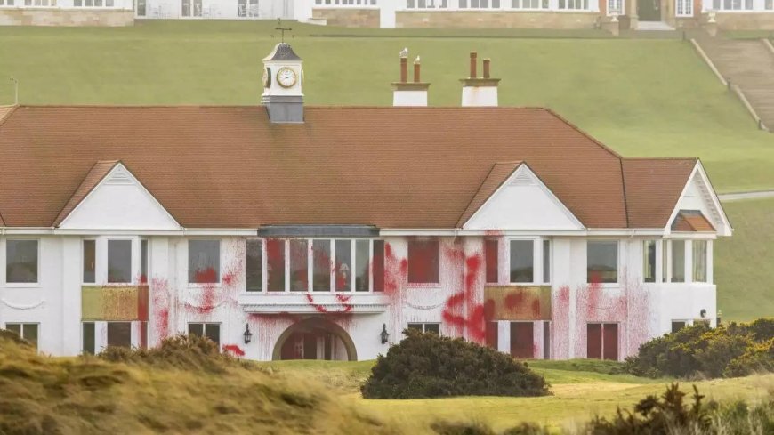 Pro-Palestinian activists deface Donald Trump’s Scotland Golf Resort