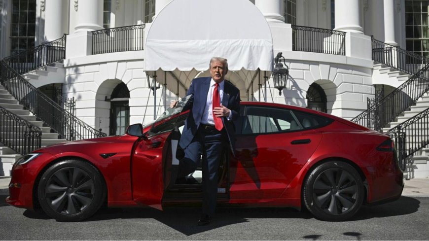 Trump tests ethical boundaries, buying Tesla in the White House grounds to bail out Musk