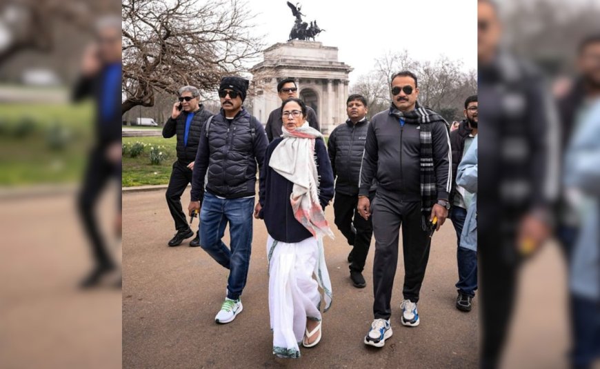 ममता बनर्जी का लंदन में दिखा देसी अंदाज, साड़ी और चप्पल पहनकर की जॉगिंग, देखें वीडियो