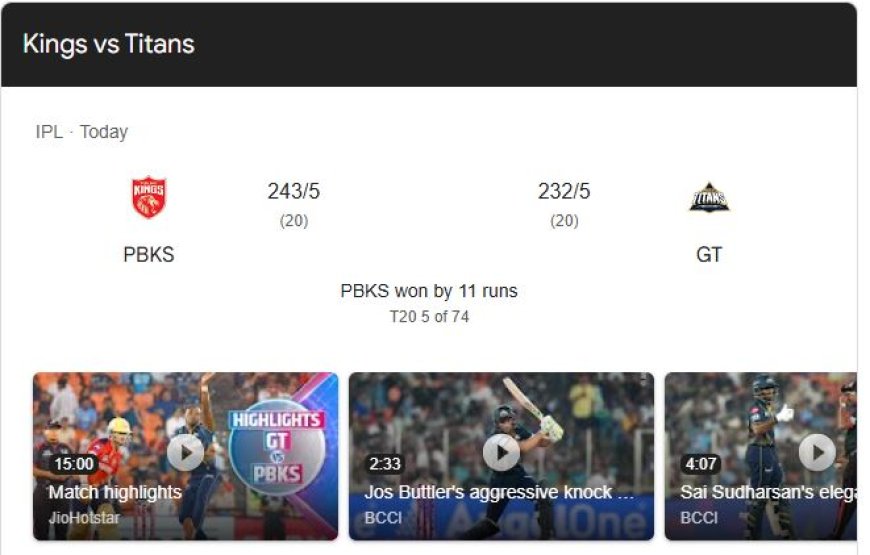 IPL 2025: गुजरात टाइटंस बनाम पंजाब किंग्स लाइव स्कोर , 244 रनों के लक्ष्य का पीछा करते हुए गुजरात ने 180 रन पार किए