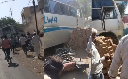 बस ड्राइवर की हार्ट अटैक से हुई मौत, ईंट के ढेर में मारी टक्कर; सामने आया Video