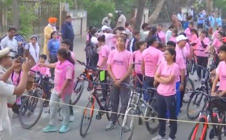 फरीदाबाद: मुख्यमंत्री नायब सिंह सैनी ने 'साइक्लोथॉन 2.0' को दिखाई हरी झंडी, नशा मुक्त हरियाणा का दिया संदेश