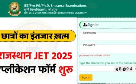 Rajasthan JET 2025 Application Form
