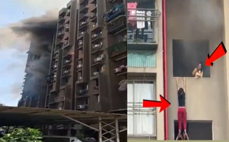 अहमदाबाद की बिल्डिंग में लगी भीषण आग, बालकनी से कूदकर जान बचाते दिखे लोग; सामने आया खौफनाक Video