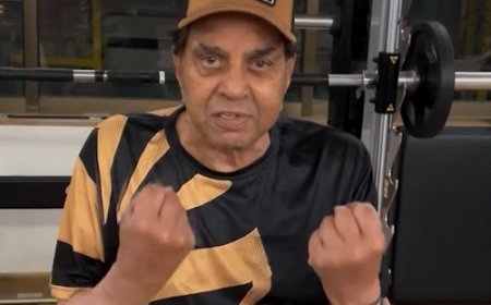 89 साल की उम्र में भी धर्मेंद्र का फिटनेस जुनून:जिम में पसीना बहाते हुए दिखाई मसल्स; बोले- फिट रहने के लिए करूंगा कड़ी एक्सरसाइज