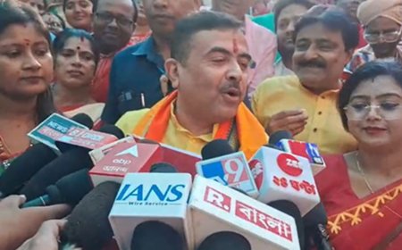 बांग्ला नववर्ष पर सुवेंदु अधिकारी ने मंदिर में की पूजा- अर्चना, मुर्शिदाबाद की घटना पर जताई चिंता