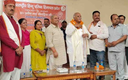 बद्दी में अंतरराष्ट्रीय हिंदू परिषद का कार्यकर्ता सम्मेलन:अध्यक्ष तोगड़िया की चेतावनी, हिंदुओं की आबादी 2070 तक 50 करोड़ रह जाएगी