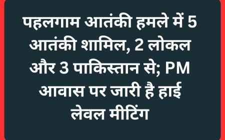 पहलगाम आतंकी हमले में 5 आतंकी शामिल, 2 लोकल और 3 पाकिस्तान से; PM आवास पर जारी है हाई लेवल मीटिंग