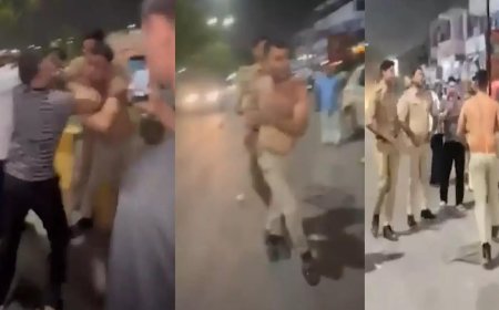 वर्दी की धौंस की बात पर शर्ट उतारकर मारपीट करने लगा कॉन्स्टेबल, नोएडा का वीडियो वायरल, हुआ सस्पेंड