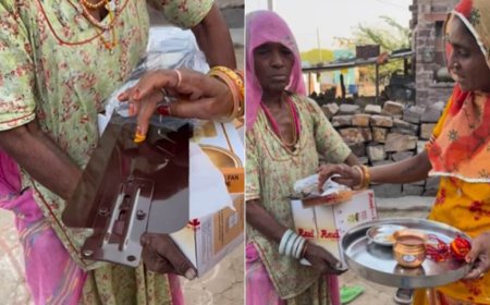 घर में आया नया पंखा, तो पहले की पूजा फिर पूरे परिवार ने ऐसे मनाई खुशी, भावुक हुए लोग, बोले- मेहनत से आया पंखा भी AC है