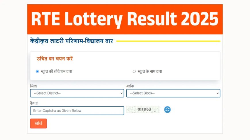 Rajasthan RTE Lottery Result 2025 PDF Download