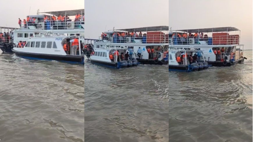 समुद्र में अचानक से डूबने लगी बोट, 130 यात्रियों की अटक गई जान, यहां देखें Video