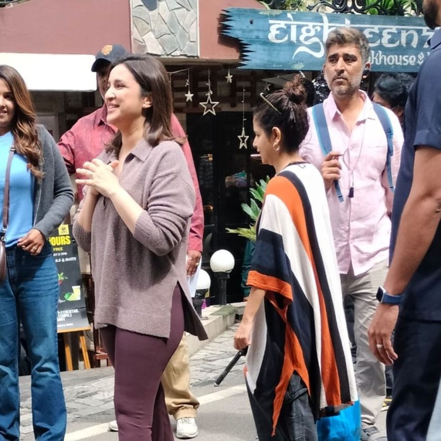 परिणीति चोपड़ा शिमला पहुंची:वेब सीरीज की कर रही शूटिंग, प्रशंसकों की लगी भीड़
