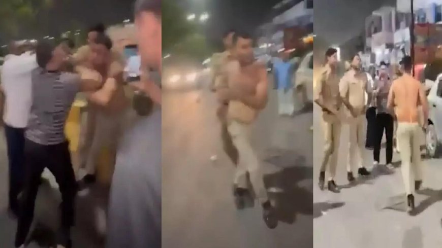 वर्दी की धौंस की बात पर शर्ट उतारकर मारपीट करने लगा कॉन्स्टेबल, नोएडा का वीडियो वायरल, हुआ सस्पेंड