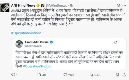 असदुद्दीन ओवैसी का बयान: पाकिस्तान में आतंकवादी ठिकानों पर लक्षित हमलों का स्वागत
