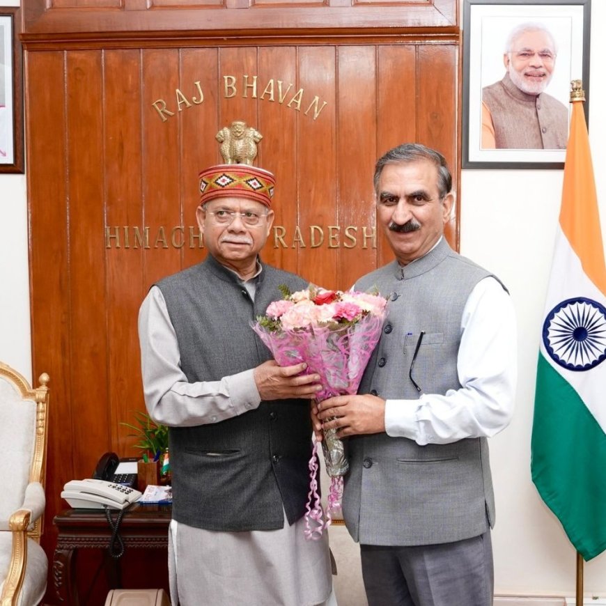 सीएम सुक्खू ने राज्यपाल से की मुलाकात:भारत-पाक तनाव के बीच राज्य की तैयारियों से कराया अवगत, धार्मिक स्थलों-हवाई अड्डों सुरक्षा बढ़ाई