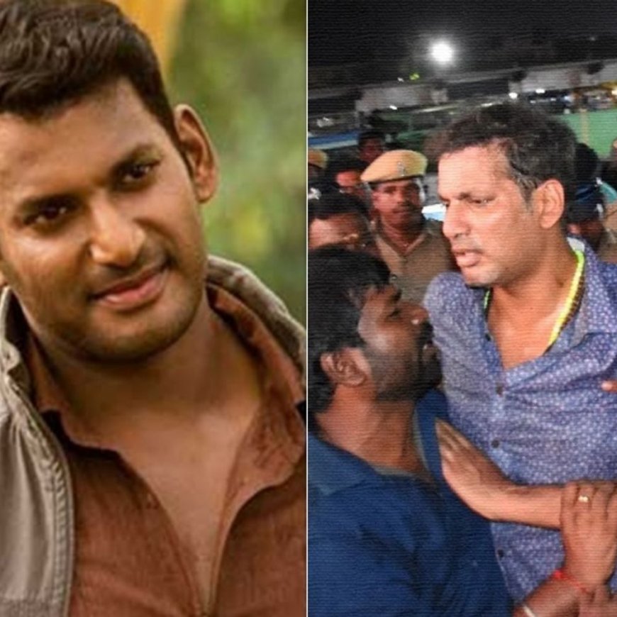 मंच पर बेहोश हुए तमिल सुपरस्टार विशाल:इवेंट के चीफ गेस्ट बने थे, बेहोश होते ही मची अफरा-तफरी; नजदीकी अस्पताल लेकर पहुंची टीम; हालत स्थिर