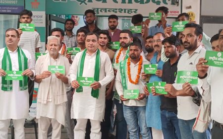 बुलंदशहर में रालोद छात्र सभा और खेल प्रकोष्ठ अध्यक्षों का हुआ भव्य स्वागत समारोह