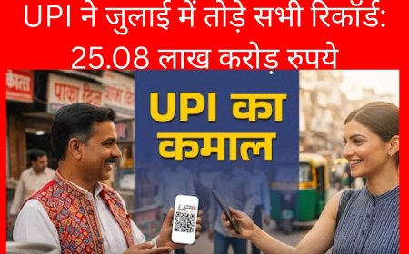 UPI ने जुलाई 2025 में तोड़े सारे रिकॉर्ड: 25.08 लाख करोड़ रुपये के 19.47 अरब लेन-देन, हर दिन 62.8 करोड़ ट्रांजैक्शन