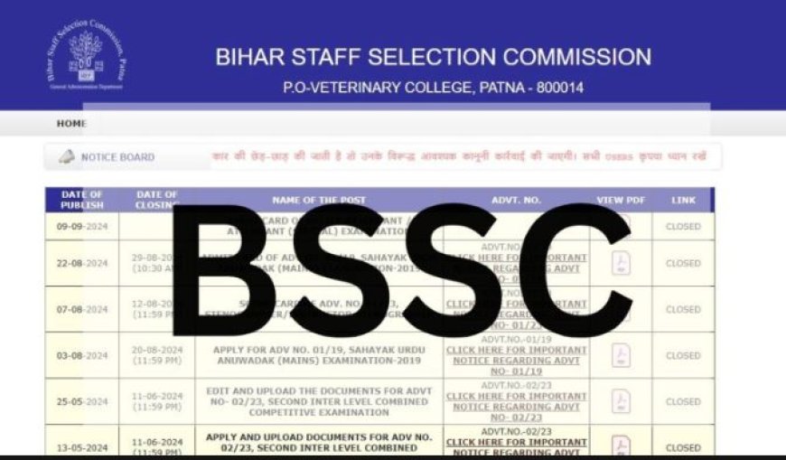 BSSC Inter Level Recruitment 2025: बिहार कर्मचारी चयन आयोग ने जारी किया विज्ञापन, 23,175 पदों पर आवेदन शुरू