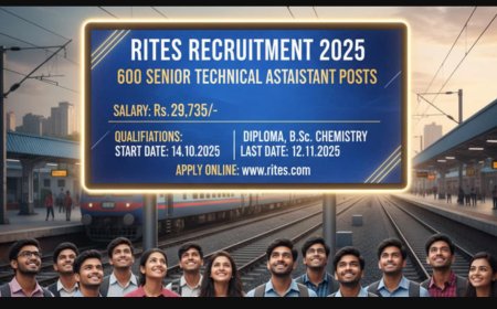 RITES Recruitment 2025 – सीनियर टेक्निकल असिस्टेंट के 600 पदों पर आवेदन शुरू | Apply Online @ rites.com