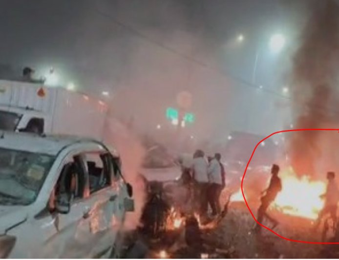 Delhi Blast: लाल किला मेट्रो स्टेशन के पास कार में धमाका, तीन गाड़ियों में लगी आग – पुलिस ने क्षेत्र सील किया